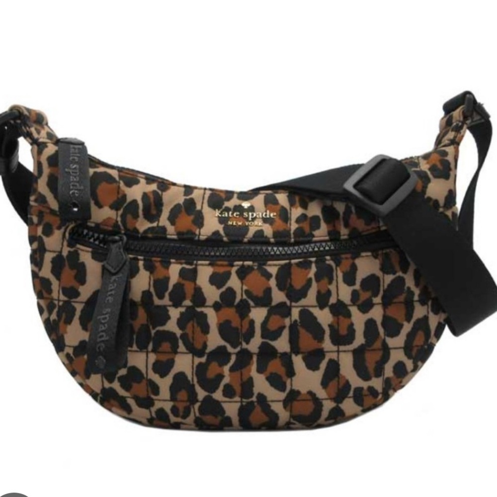 Kate Spade CAMDEN QUILTED large Leopard sling bag